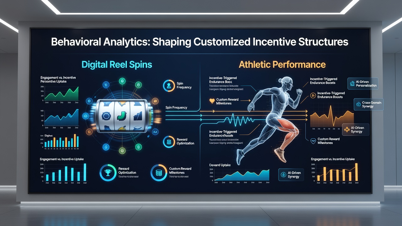 Analytics visualization of customized rewards linking reel spin behavior with sports prediction incentives