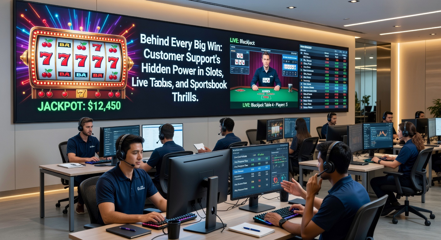 A customer support agent assisting a player on a live chat interface during an intense slots session, highlighting quick resolutions that keep the game flowing