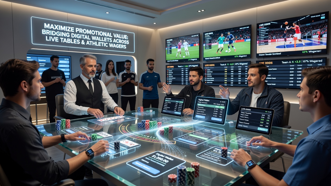 Digital wallet interface showing seamless transfers between live casino tables and sports betting platforms