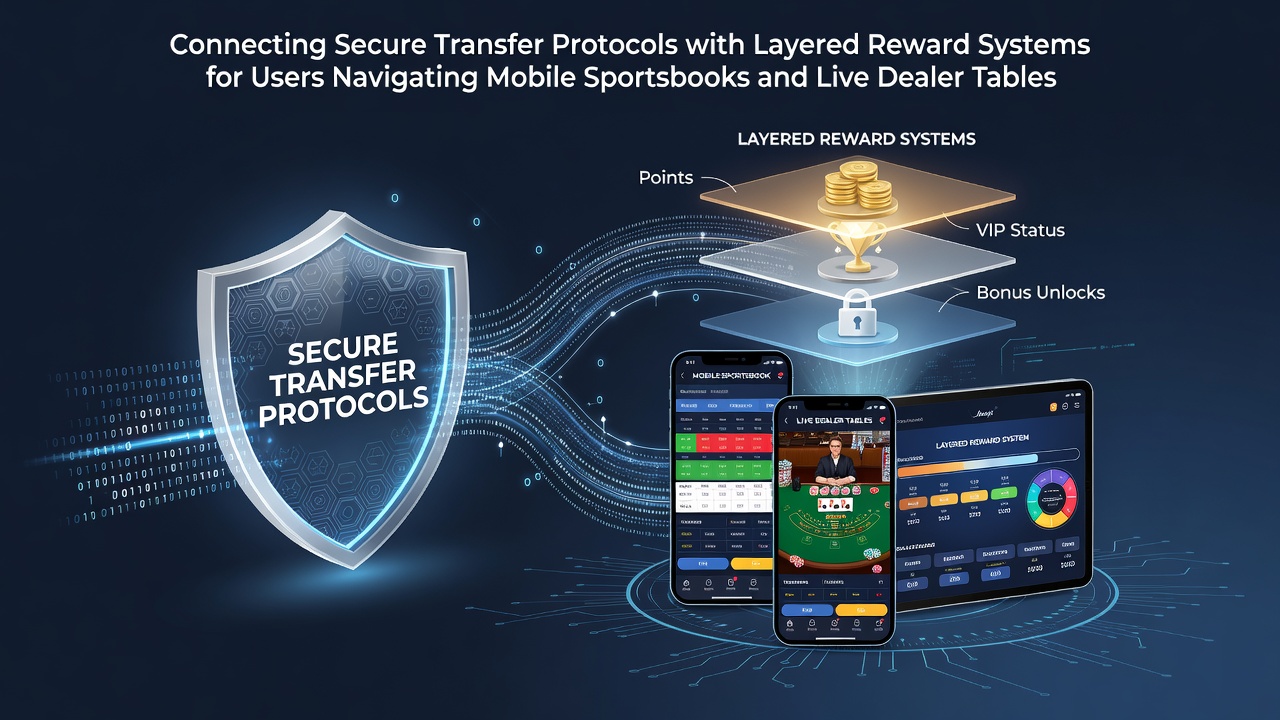 Mobile sportsbook interface showing secure payment flow and layered rewards dashboard