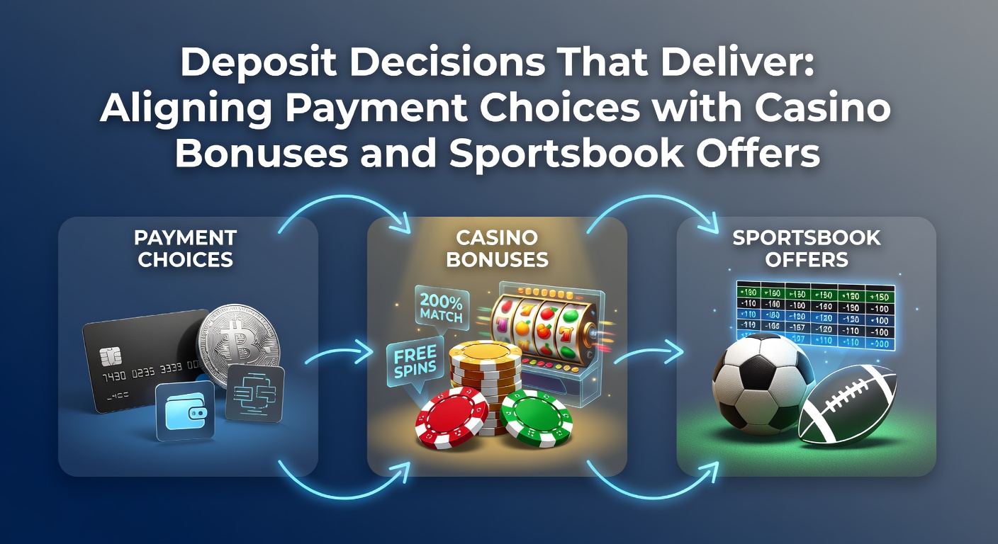 Visual breakdown of deposit methods unlocking casino bonuses and sportsbook promotions, showing cards, e-wallets, and crypto icons aligned with reward stacks