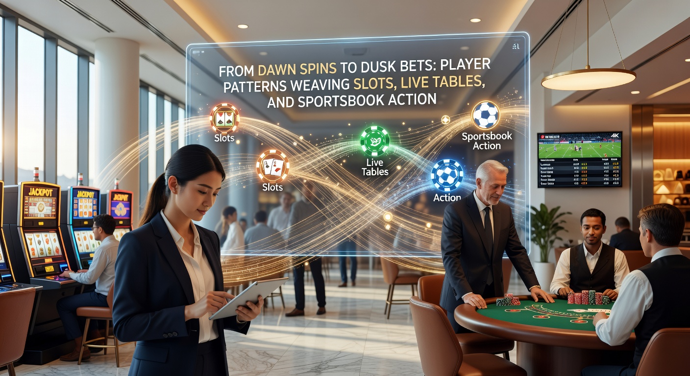 Graph illustrating peak player activity: slots surging at dawn, live tables cresting in evening, sportsbooks peaking late night across a 24-hour cycle